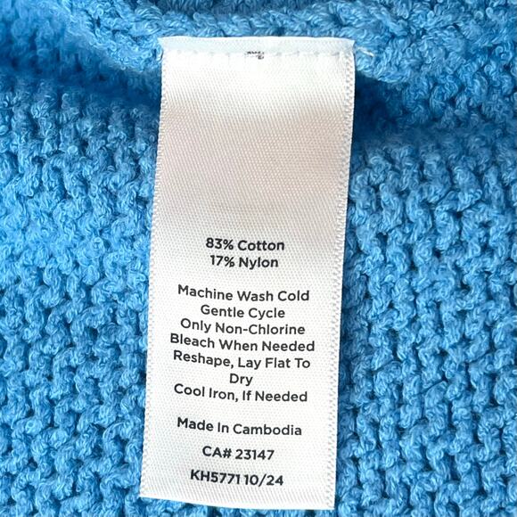 NWT Talbots Elbow Sleeve Button Front Sweater Jacket Cardigan Blue Sz S - Picture 8 of 8